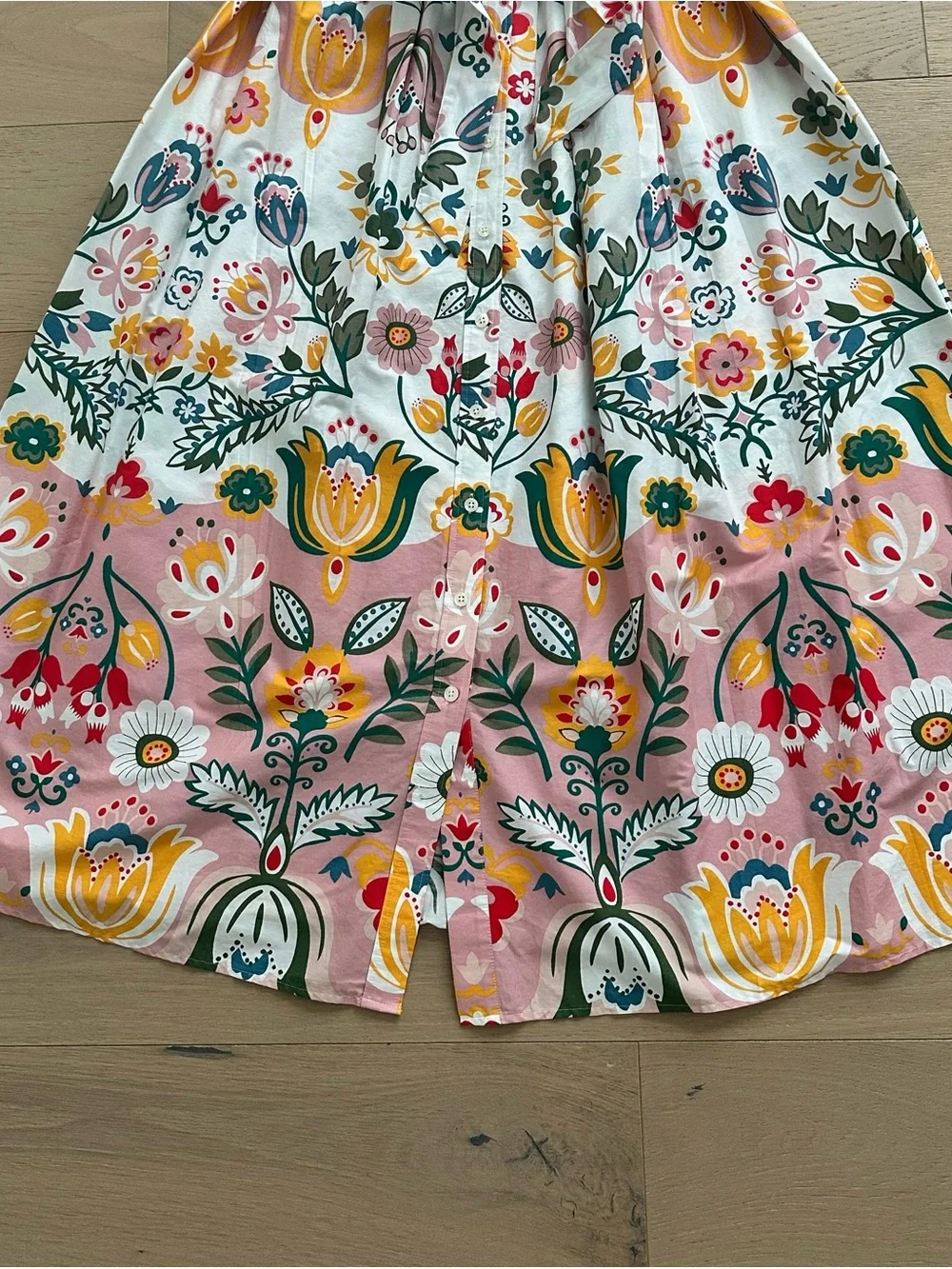 Boden Alexa Maxi Shirt Dress in Ivory Tulip Fusion. Size 16/18 - Picture 6 of 14